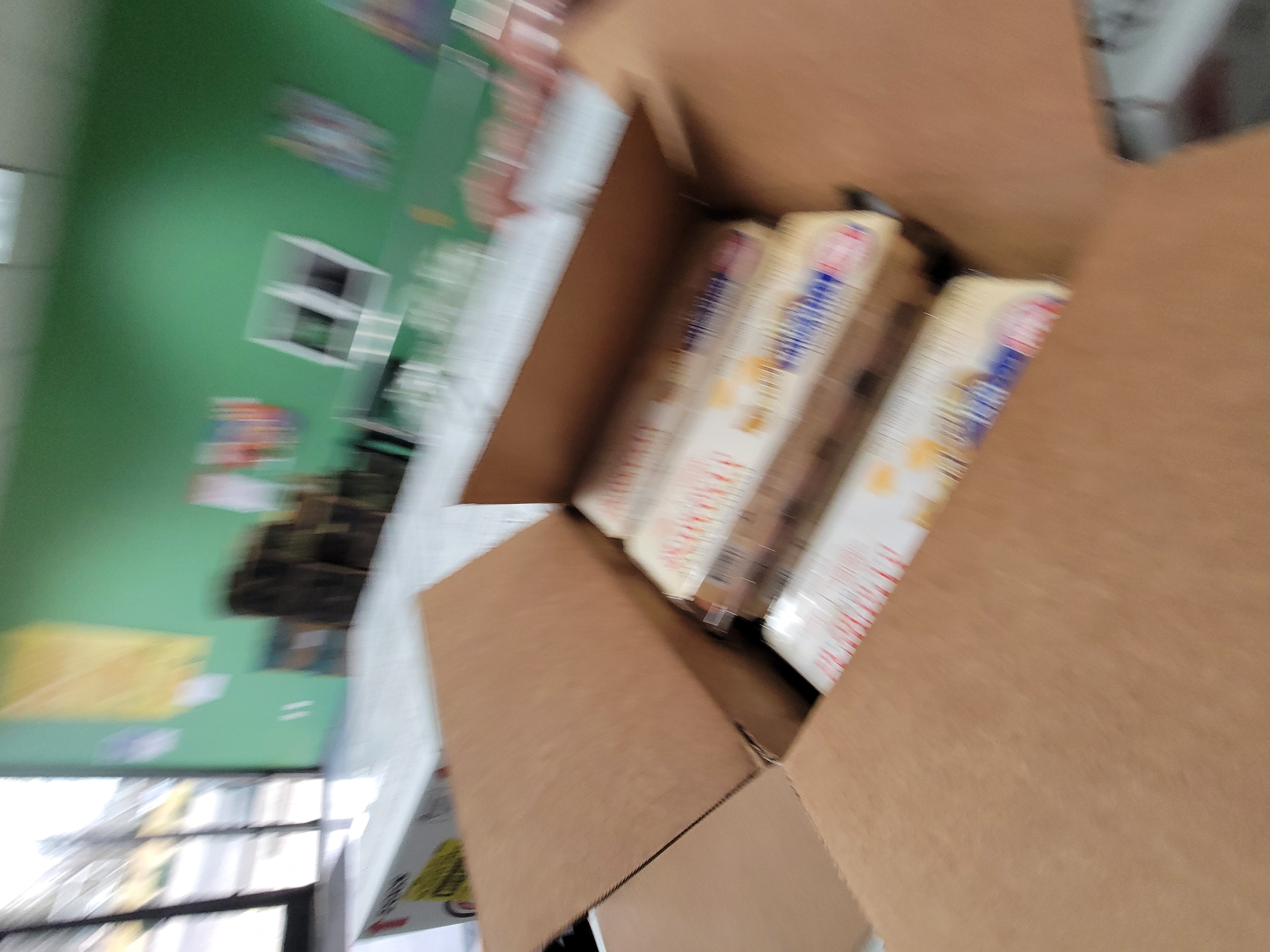 Cardboard box of bread.